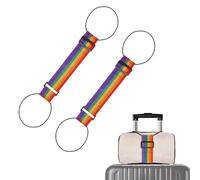 2 Pcs Elastic Luggage Connector Straps, Rainbow Adjustable Suitcase Connector Straps, Portable Travel Suitcase Accessory for Bags, Stretchable Travel Straps for Securing Luggage and Handbags