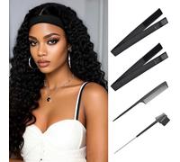 2 Pcs Elastic Melting Band for Wigs to Hold Wig in Place Adjustable Elastic Headband with Combs and Hair Brush for Making Wigs (Width 1.2 Inch/3.0cm)
