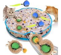 2 Pcs Electric Cat Toy Balls with Hunting Mat, Automatic Interactive Cat Toy Ball, Electric Toy Balls for Kittens, Intelligent Interactive Ball Cats and Dogs