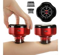 2 PCS Electric Cupping Therapy Massager Set with 12 Levels Adjustable, 20 min Relieves Muscle Soreness, Improves Blood Circulation and Accelerates Recovery After Exercise