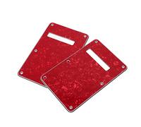 2 Pcs Electric Guitar Backplate Pickguard Guitar Cavity Cover Standard Design Cute Decoration (Red)