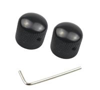 2 Pcs Electric Guitar Bass Knob Hole Volume Tone Control Metal Dome Top Knob Potentiometer Cap Electric Bass Dome