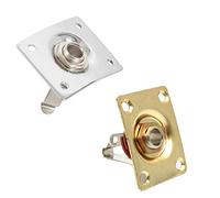 2 Pcs Electric Guitar Parts & Accessories: 1 Pcs Chrome Plate Space E-Output Socket & 1 Pcs Square Style Jack Plate Guitar Bass Jack 1/4 Output Input Jack Socket