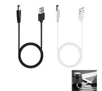 2 Pcs Electric Toothbrush Charger,USB Charger for Fairywill, Compatible with Bitvae/Seago/7AM2M, USB to 5V DC 3.5 x 1.35mm Barrel Jack 1M Cable, Charging Cord for Electric Toothbrushes (Black & White)