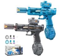 2 Pcs Electric Water Gun, Rechargeable Automatic Water Pistols with Light Effect, Long Range Motorised Water Blaster for Kids & Adults, Summer Beach Pool Outdoor Toy Gift