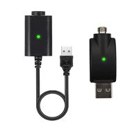 2 Pcs Electronic Cigarette Charger Cable 510 Threaded USB Charger with LED Indicator Overcharge Protection for GS & Ego Battery (Black, A&B)