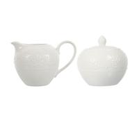 2 Pcs Elegant Ceramic Milk Jug and Sugar Jar Set with Lid Stylish Creamer and Sugar Bowl for Coffee Tea and Home Use
