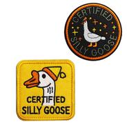 2 PCS Embroidered Patch Colorful Funny Goose Patch Cute Velcro Morale Patch Personality Silly Goose Patch for Backpack Jackets Jeans Hats Dog Harnesses DIY Applique Accessories
