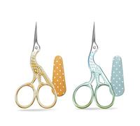 2 Pcs Embroidery Scissor, Sewing Scissors Set with Protective Cover, Portable Stainless Steel Sewing Scissors, Fabric & Thread Tool, Suitable for Sewing, Embroidery, Needlework