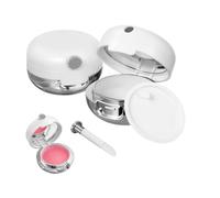 2 Pcs Empty Plastic Lip Balm Jars, Portable Lip Mask Containers with Mirror and Silicone Lip Brush, Refillable Lipstick Pots, Lip Makeup Applicator for Travel Home DIY Beauty