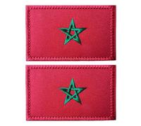 2 PCS EmWoot Morocco Flag Patch Embroidered Morale Patch Military Tactical Patches Hook and Loop Applique Fastener