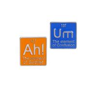 2 Pcs Enamel Pins, Funny Chemistry Pin Badges, Enthusiasts Lapel Pin Enamel Brooch,Science Humor Enamels Pins for Lapel Backpack Hat, Ideal Chemistry Gifts for Teachers, Students, Science Enthusiasts