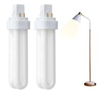 2 PCS Energy Saving Lamp 4 Pin G24Q 2 Cool White Lamp Light Bulbs 18w Energy Saving Twin Double Turn Bell Tube PLC Bulb Fluorescent Neon Tubes for Home Bathroom Corridor