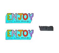 2 Pcs Enjoy the Little Things Enamel Pins, Inspirational Quotes Happy Quotes Alloy Lapel Pins, Men's and Women's Metal Alloy Button Badges