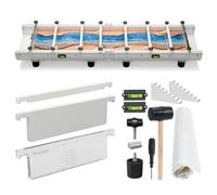 2 Pcs Epoxy Mold, Resiners River Table Epoxy Resin Mold with Adjustable Divider, 24x12x3in with Bubble Level, Fill Clamp System & Transparent Depth Board Ideal for Live Edge Resin Casting