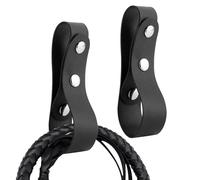 2 pcs Equestrian Whip Holster Belt Loop, Soft PU Leather Belt Whips Holder Bullwhip Whip Loop with 2 Snaps for Lasso Rope/Horse Riding Whips/Crops Belt/Clothing Accessories(Color:Black)