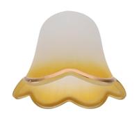 2 Pcs European Style Glass Lamp Shade for Table Lamp, Yellow | Frosted Glass Finish, Flower Shaped Bell Profile, 30mm Fitter Opening, Ceiling Light Use