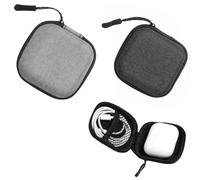 2 Pcs EVA Headphone Hard Case Protection Bags,Multi-functional Headphone Storage Portable Cases, Portable Zip Shell Carrying Earbud Storage Pouches for Wired Headset (Black,Grey)