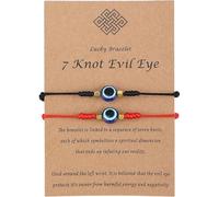 2 Pcs Evil Eye Bracelet Men, Evil Eye Protection Bracelets, Durable Friendship Bracelets Beautiful Womens Bracelet Suitable for Couples, Sisters and Brothers