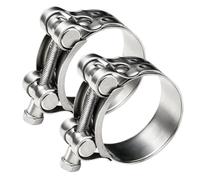 2 Pcs Exhaust Clamp, Pipe Clamp, Adjustable Diameter 74mm-79mm, T Bolt Hose Clamp, Stainless Steel Exhaust Bandage for Exhaust Hose Water Pipe Attachment