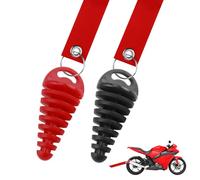 2 Pcs Exhaust Silencer Bung Rubber Muffler for Motorcycle Dirt Bike Muffler Exhaust Wash Plug Universal Exhaust Plug Tail Pipe End Silencers for 2 Stroke Motorbike with Keychain Black Red