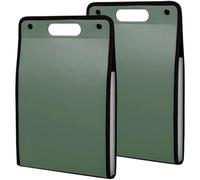 2 Pcs Expanding File Folder, 13 Pockets A4 Vertical Document Organizer with Snap Design, Green