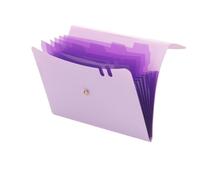 2 Pcs Expanding File Folders, A4 Size Accordion Organizer, 7 Pockets for Documents, for School Office Supplies for File Organiser(Purple)