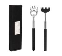 ASAB 2 Pack Extendable Back Scratcher Bear Claw Hand Set Telescopic Back Scratcher Massager for Men Women Kids Portable Itch Relief Retractable Scratching Tool with Stainless Steel Head Novelty Gift