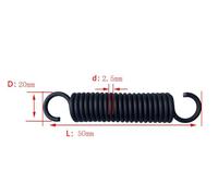 2 Pcs Extension Spring, Wire Diameter 2.5 mm, OD 20 mm, Free Length 50 mm, Spring Steel Dual Hook Tension Spring Suitable for DIY Home Repair