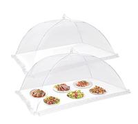 2 PCS Extra Large Food Covers Nets for Outside（40"X24"）umbrella Mesh Screen Covers for Outside Pop-Up Mesh Reusable and Collapsible Food Nets for Parties Picnics Outdoor BBQS…