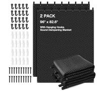 2 PCS Extra Large Sound Dampening Blanket,96"x 80" Sound Absorbing Studio Blanket Panel with Grommets for Wall Hanging,Noise Cancelling Studio Acoustic Curtain/Light Blocker/Soundproof Moving Blanket