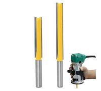 2 PCS Extra Long 1/4 Router Bit,Straight Router Bit 2'' & 3'',Flush Trim Router Bits 1/4 Shank,for Wood Woodworking Tools Double Flute Grooving Bit Carbide