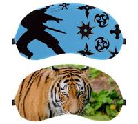 2 PCS Eye Mask, Cat Tiger Violent Outdoor Sleep Mask for Side Sleeper, Soft Sleeping Eye Mask for Women Men, Complete Light Blocking, Zero Pressure Night Blindfold