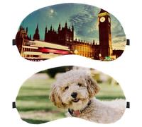2 PCS Eye Mask Dog Having Fun in The Park, Sleep Mask for Side Sleeper, Soft Sleeping Eye Mask for Women Men, Complete Light Blocking, Zero Pressure Night Blindfold