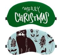 2 PCS Eye Mask for Side Sleeper, Cat Lithograph with Blue Background Sleeping Mask, Sleep Eye Mask, Soft Eye Shade Cover for Travel, Nap, Plane, Light Blocking
