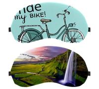 2 PCS Eye Mask for Side Sleeper, Green Nature Waterfall Sleeping Mask, Sleep Eye Mask, Soft Eye Shade Cover for Travel, Nap, Plane, Light Blocking