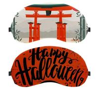 2 PCS Eye Mask for Side Sleeper, Happy Halloween Red Background Sleeping Mask, Sleep Eye Mask, Soft Eye Shade Cover for Travel, Nap, Plane, Light Blocking