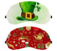2 PCS Eye Mask for Side Sleeper, Red Christmas Graphic Elements Sleeping Mask, Sleep Eye Mask, Soft Eye Shade Cover for Travel, Nap, Plane, Light Blocking