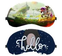 2 PCS Eye Mask for Side Sleeper, Sleeping Mask, Hello Winter Lettering Penguin Sleep Eye Mask, Soft Eye Shade Cover for Travel, Nap, Plane, Light Blocking