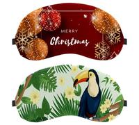 2 PCS Eye Mask Natural Tropical Flowers Palms Toucan Sleep Mask for Side Sleeper Soft Sleeping Eye Mask for Women Men Complete Light Blocking Zero Pressure Night Blindfold