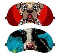2 PCS Eye Mask, Sleep Mask for Side Sleeper, Look at The Cow Oil Painting Soft Sleeping Eye Mask for Women Men, Complete Light Blocking, Zero Pressure Night Blindfold