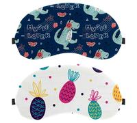 2 PCS Eye Mask, Sleep Mask for Side Sleeper, Pineapple Multi Beautiful Soft Sleeping Eye Mask for Women Men, Complete Light Blocking, Zero Pressure Night Blindfold