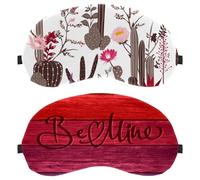 2 PCS Eye Mask, Sleeping Eye Mask for Side Sleeper, Be Mine in Wood Card Zero Eye Pressure Night Blindfold, Adjustable Sleep Cover, Completely Block Out Light Eye Shade