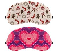 2 PCS Eye Mask, Sleeping Eye Mask for Side Sleeper, Pink Love Loving Heart Zero Eye Pressure Night Blindfold, Adjustable Sleep Cover, Completely Block Out Light Eye Shade