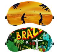 2 PCS Eye Mask, Sleeping Eye Mask for Side Sleeper, Zero Eye Pressure Night Blindfold, Map of Brazil Adjustable Sleep Cover, Completely Block Out Light Eye Shade