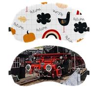 2 PCS Eye Mask, Steam Train Locomotive Sleeping Eye Mask for Side Sleeper, Zero Eye Pressure Night Blindfold, Adjustable Sleep Cover, Completely Block Out Light Eye Shade