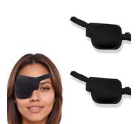 2 Pcs Eye Patches, Adjustable Medical Eye Patch for Adults, 3D Pirate Eye Patch for Treat Lazy Eye Amblyopia Strabismus, for Left or Right Eyes, Pirate Costume, Black.