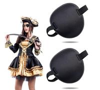 2 Pcs Eye Patches, Eye Patches for Adults, Adjustable Medical Eye Patch, Pirate Eye Patch for Right or Left Eye, One Eye Cover for Lazy Eye(Black)