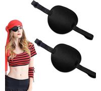 2 PCS Eye Patches, Eye Patches for Adults Medical, Eyepatch for Right or Left Eye, 3D Groove Design, Amblyopia Lazy, Breathable, Reusable (Black)