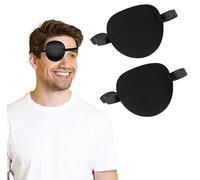 2 PCS Eye Patches for Adults, Adjustable 3D Pirate Eye Patch, Medical Eyepatch for Amblyopia, Soft Single Eyemask for Left & Right Eye, Suitable for Pirate Costume